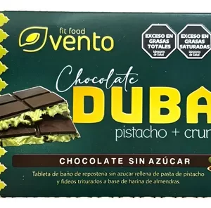 Chocolate DUBAI Pistacho + Crunchy  SIN AZUCAR
